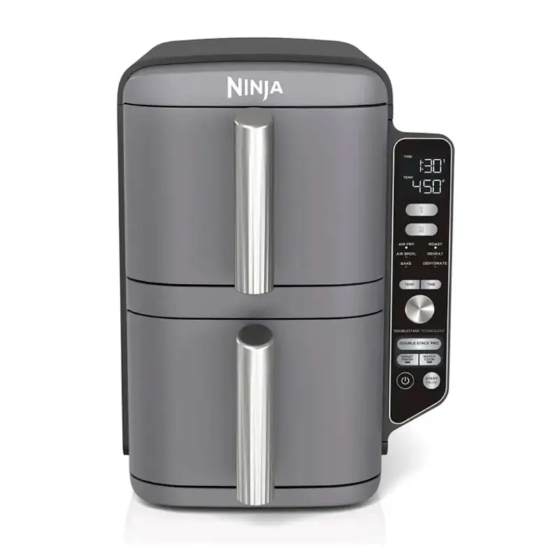 FREIDORA DE AIRE NINJA DE 2 CESTAS XL 10QT COLOR GRIS SL401